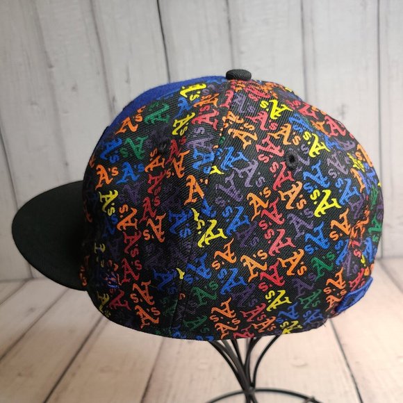 New Era 59fidty Oakland A's Hat Fitted 7 1/4 Blue Black Rare - Picture 3 of 10